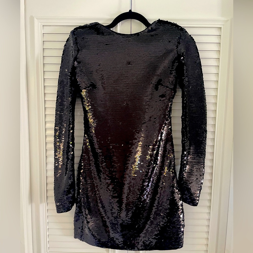 Frame sequin long sleeve dress